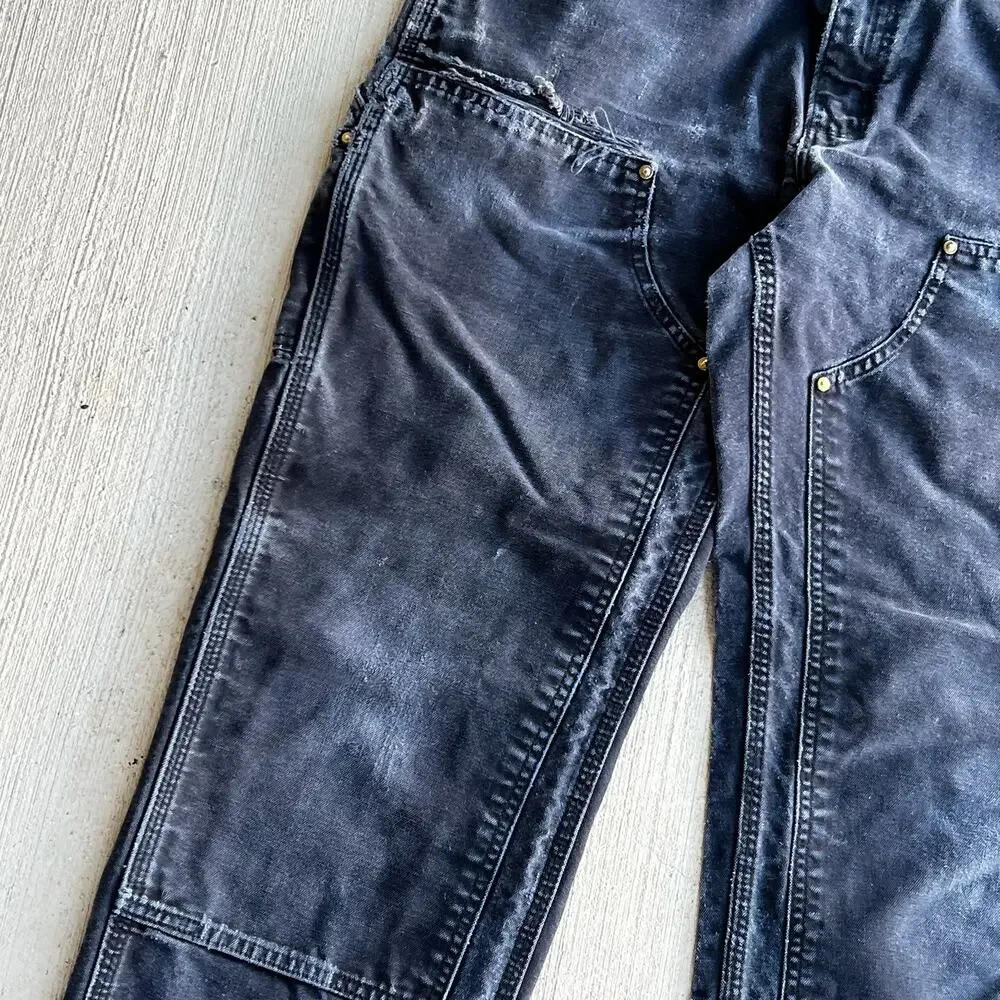 Carhartt faded black double knee work wear carpenter pants